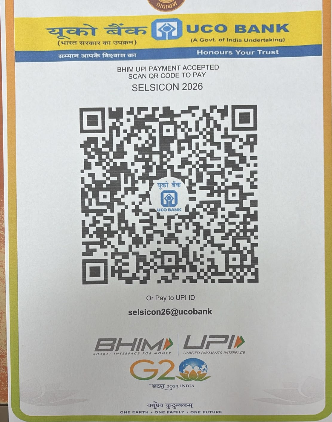 UPI QR Code for SELSICON 2026